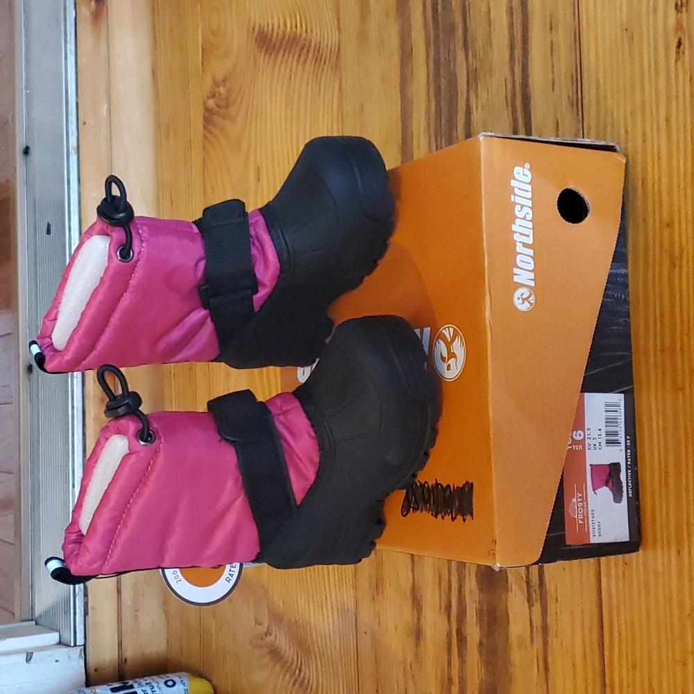 Toddler Girls Northside Pink & Black Winter Boots sz:6